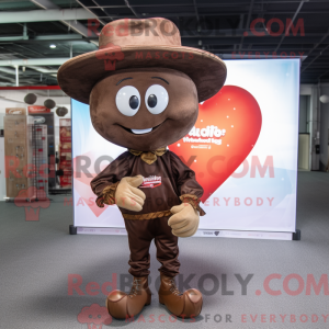 Brown Heart mascot costume...