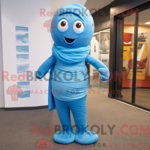 Sky Blue Mummy mascot...