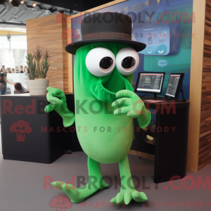 Green Squid mascot costume...