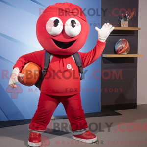 Red Juggle mascot costume...