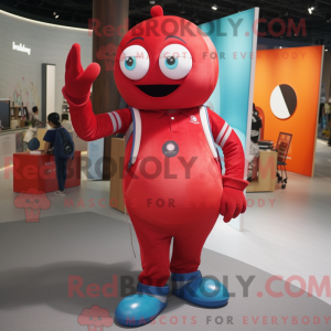 Red Juggle mascot costume...