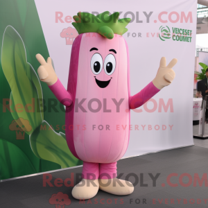 Pink Celery mascot costume...