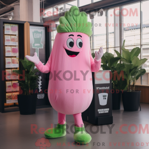 Pink Celery mascot costume...