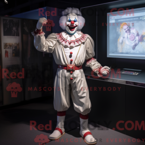 Hvid klovne maskot kostume...