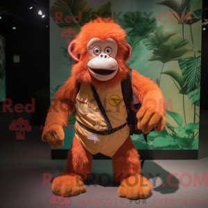Fersken orangutang maskot...