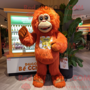 Fersken orangutang maskot...