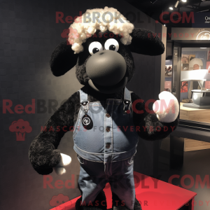 Sorte Får maskot kostume...