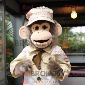 Cream Monkey mascot costume...