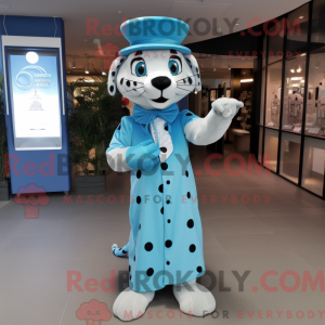 Sky Blue Cheetah mascot...