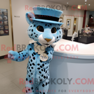 Sky Blue Cheetah mascot...
