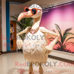 Beige Flamingo mascot...