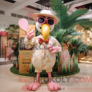 Beige Flamingo mascot...