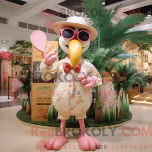 Beige Flamingo maskot...