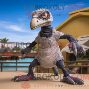 Gray Utahraptor mascot...