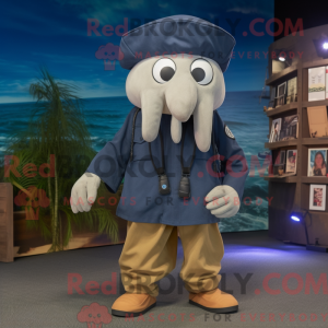 Navy Squid maskot kostume...