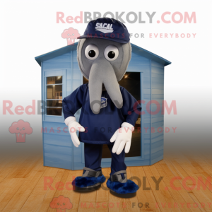 Navy Squid mascot costume...
