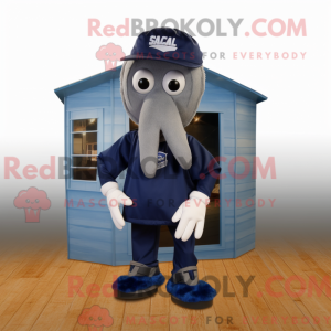 Navy Squid maskot kostume...