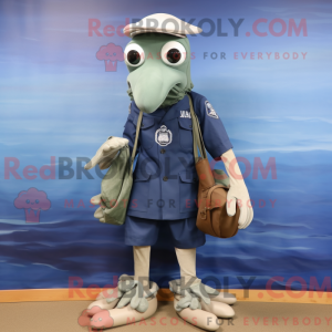 Navy Squid mascot costume...