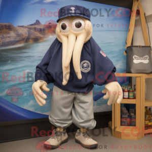 Navy Squid mascot costume...