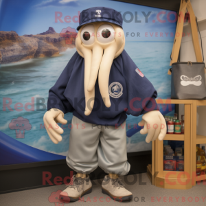 Navy Squid maskot kostume...