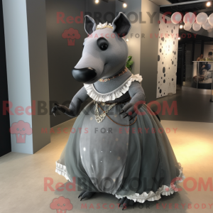 Grå Tapir maskot kostume...