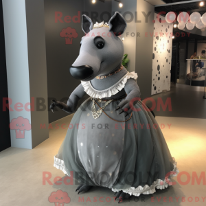 Gray Tapir mascot costume...