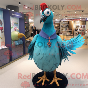 Turkis fasan maskot kostume...