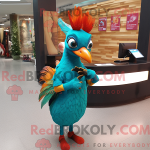 Turkis fasan maskot kostume...