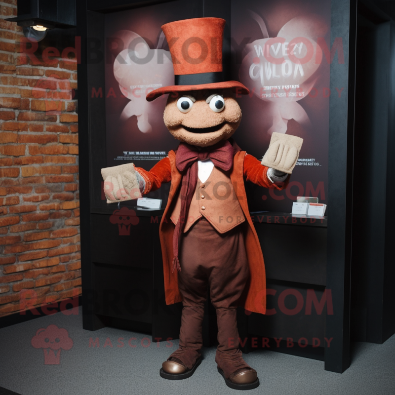 Rust Magician mascot costume character dressed with a Poplin Shirt and Wallets