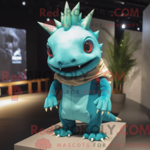 Cyan Axolotl Maskottchen...