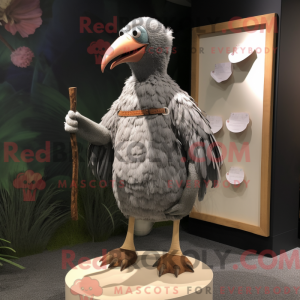 Gray Dodo Bird mascot...