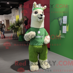Green Llama mascot costume...