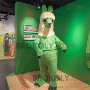 Green Llama mascot costume...
