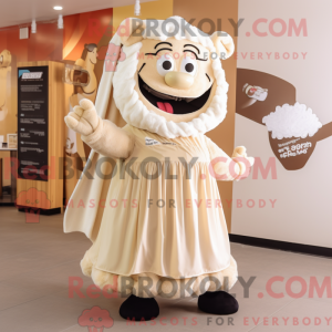 Beige Steak mascot costume...