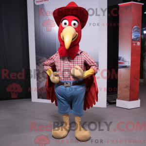 Rød Tyrkiet maskot kostume...