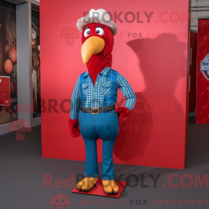 Rød Tyrkiet maskot kostume...