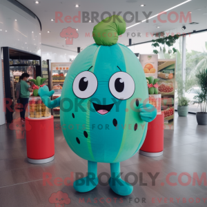 Turkis melon maskot kostume...