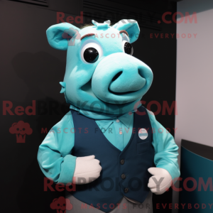 Turquoise Pig mascot...