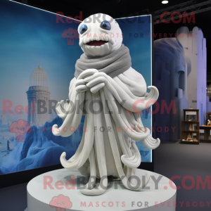 White Kraken mascot costume...