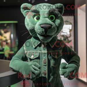 Grüner Panther Maskottchen...