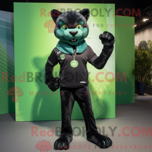 Grüner Panther Maskottchen...