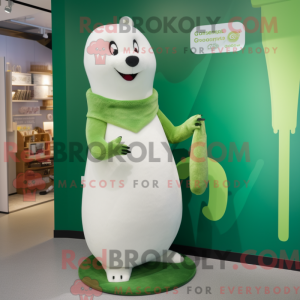 Green Ermine mascot costume...