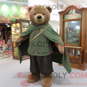 Olive Teddy Bear mascot...