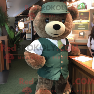 Olive Teddy Bear mascot...