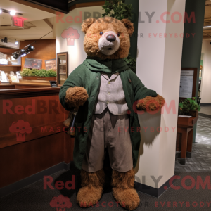 Olive Teddy Bear mascot...