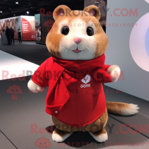 Röd hamster maskot...
