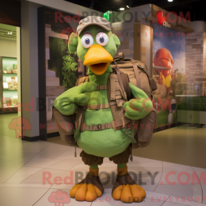 Grøn Tyrkiet maskot kostume...