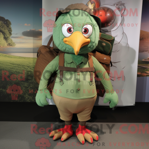 Green Turkey mascot costume...