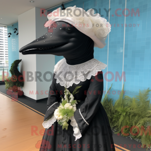 Black Humpback Whale mascot...