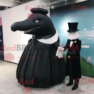 Black Humpback Whale mascot...